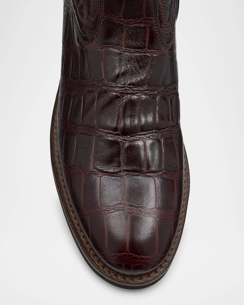 Brunello Cucinelli Croco Embossed Leather Knee Boots 6