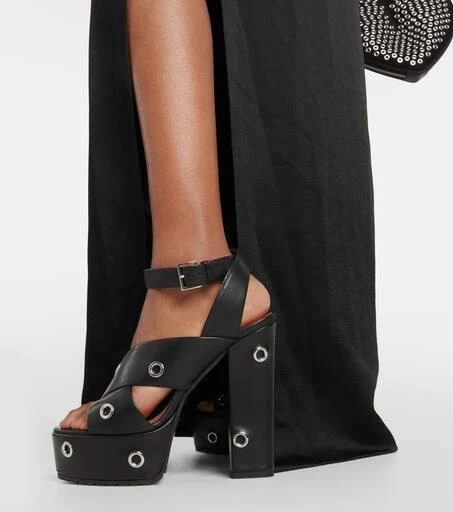 Alaïa Eyelet-embellished leather sandals 4