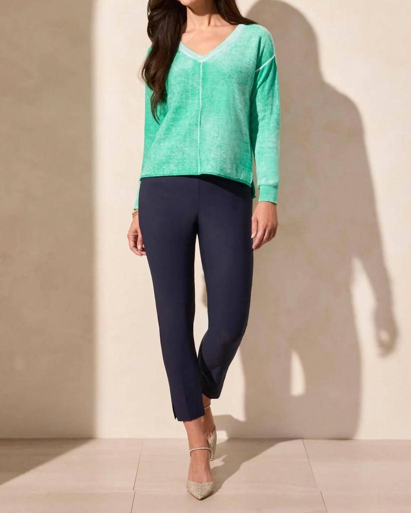Tribal Tribal - Lightweight V-neck Cotton Sweater