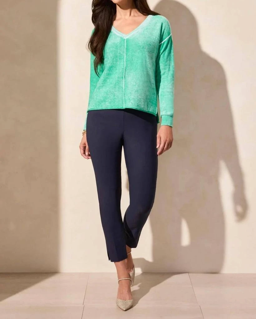 Tribal Tribal - Lightweight V-neck Cotton Sweater 1