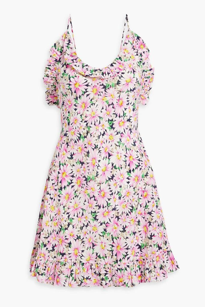 LES RÊVERIES Ruffled floral-print silk crepe de chine mini dress 1