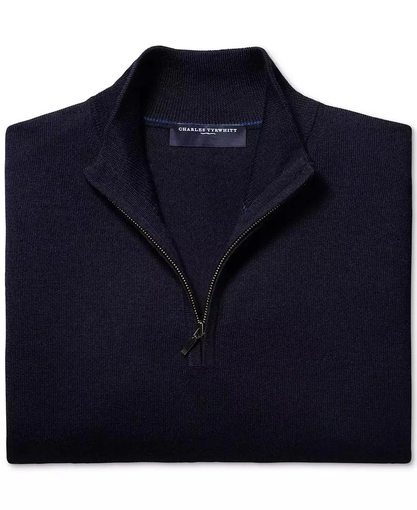 Charles Tyrwhitt Men's Long Sleeve Quarter-Zip Merino Wool Sweater 3