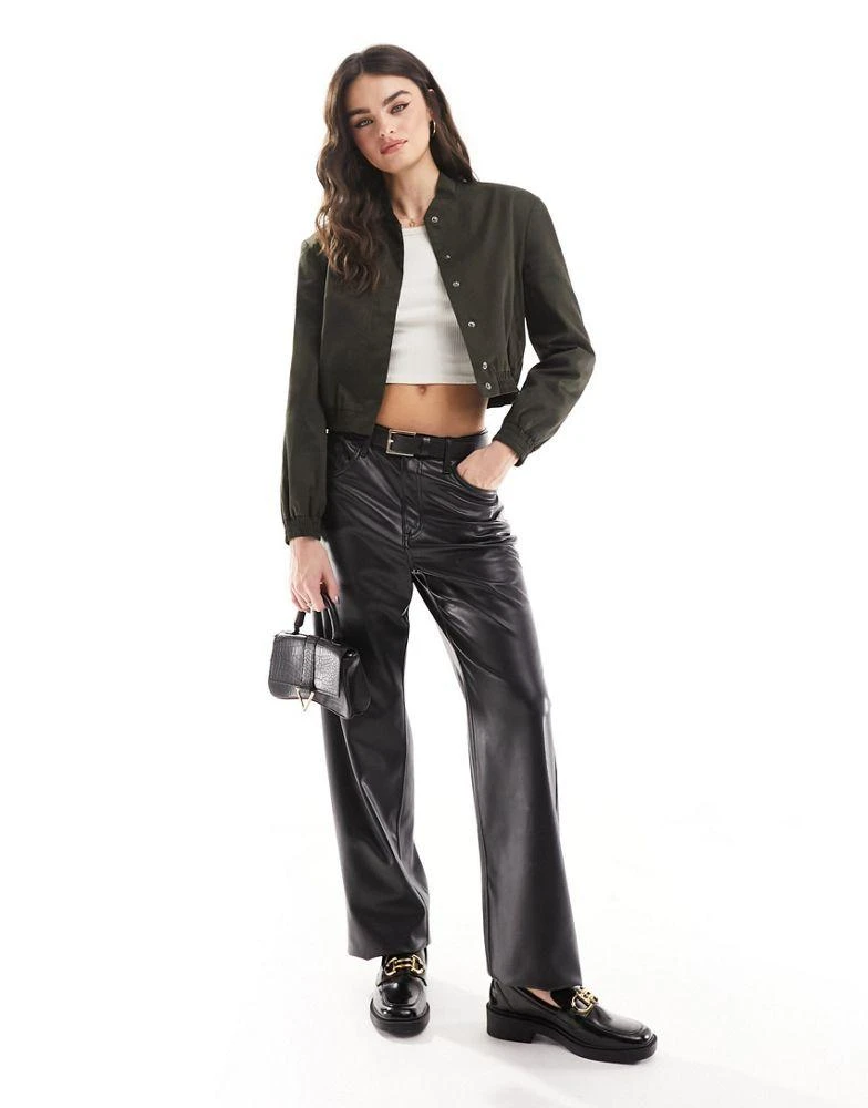 ASOS ASOS DESIGN tailored bomber jacket with strong shoulder in khaki 3
