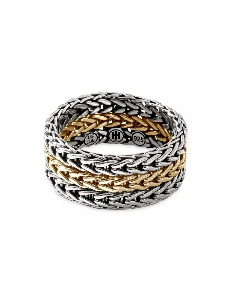 John Hardy Classic Chain Sterling Silver & 18K Yellow Gold Ring 1