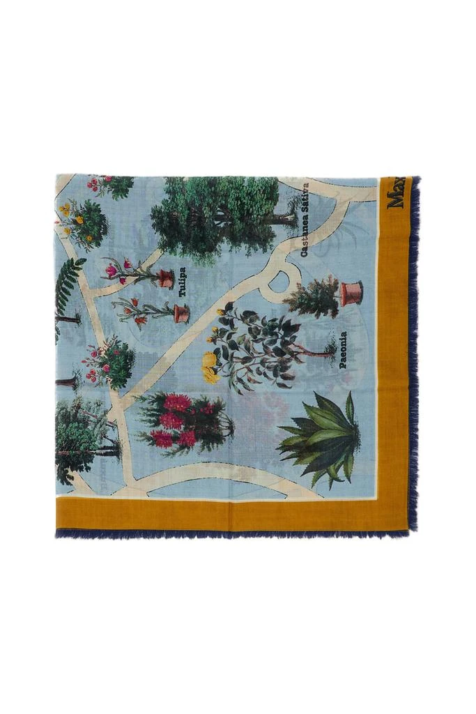 Max Mara Botanical Print Scarf With Mustard Frame