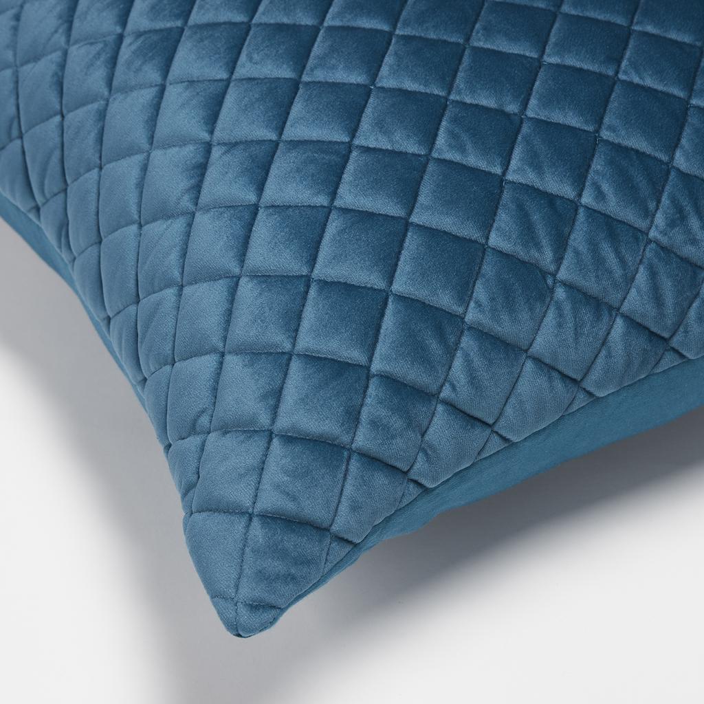 in homeware ïn home Diamond Quilted Velvet Cushion - Blue