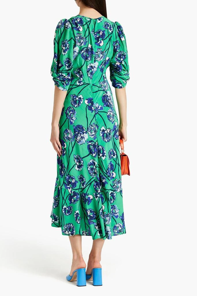 Diane von Furstenberg Tati gathered floral-print satin midi dress 3