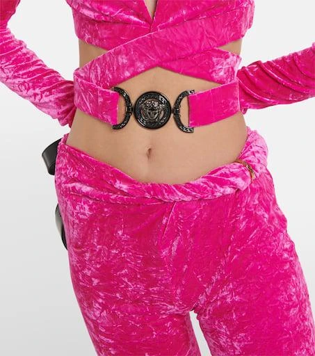 Versace Flared velvet pants 4