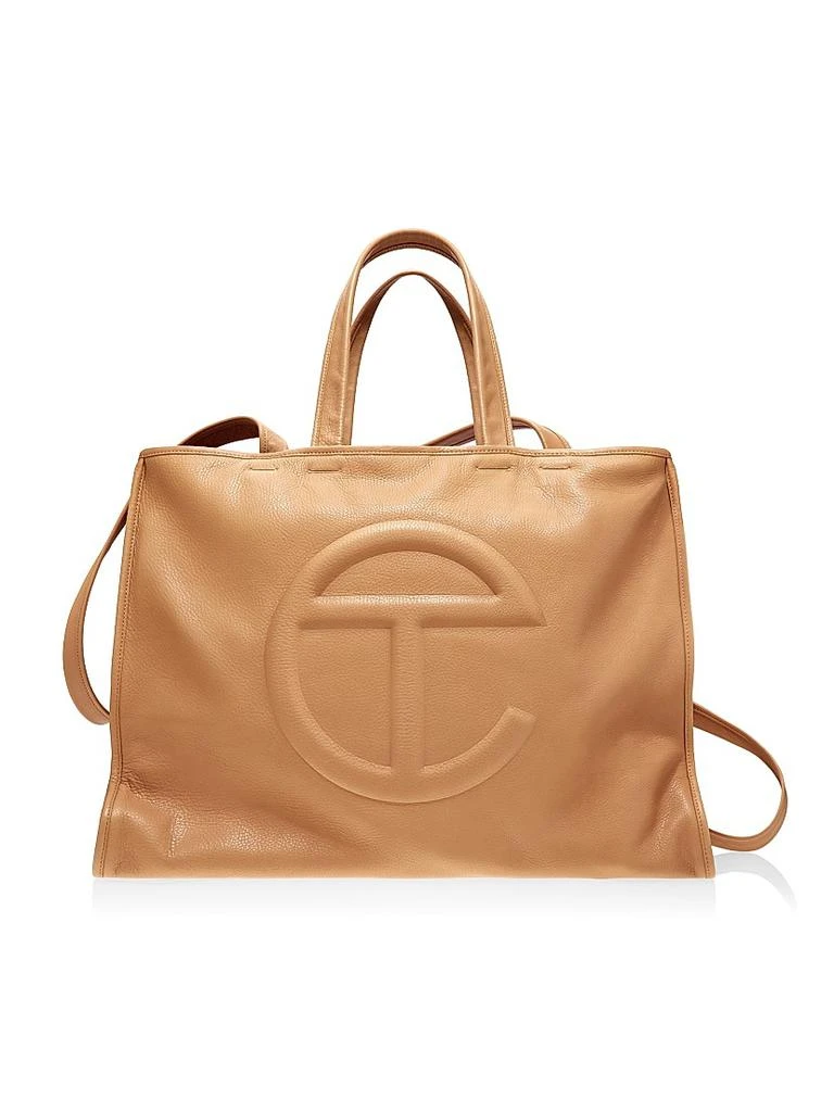 Telfar Tan Tote Backpack with Embossed Logo Large Shopping Bag - Brown Paper main image 4