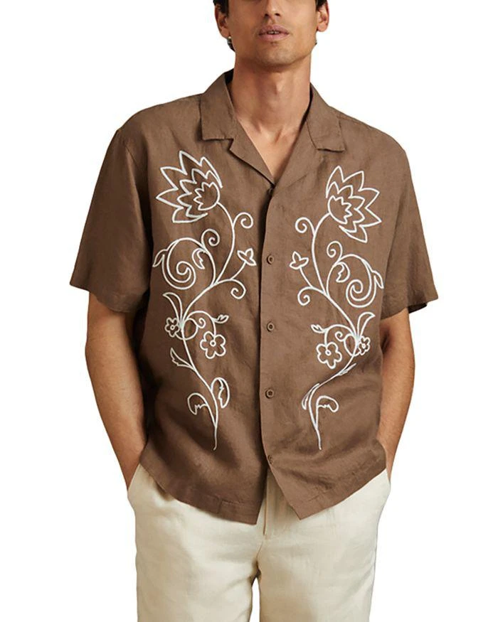REISS Sonny Embroidered Camp Shirt 1