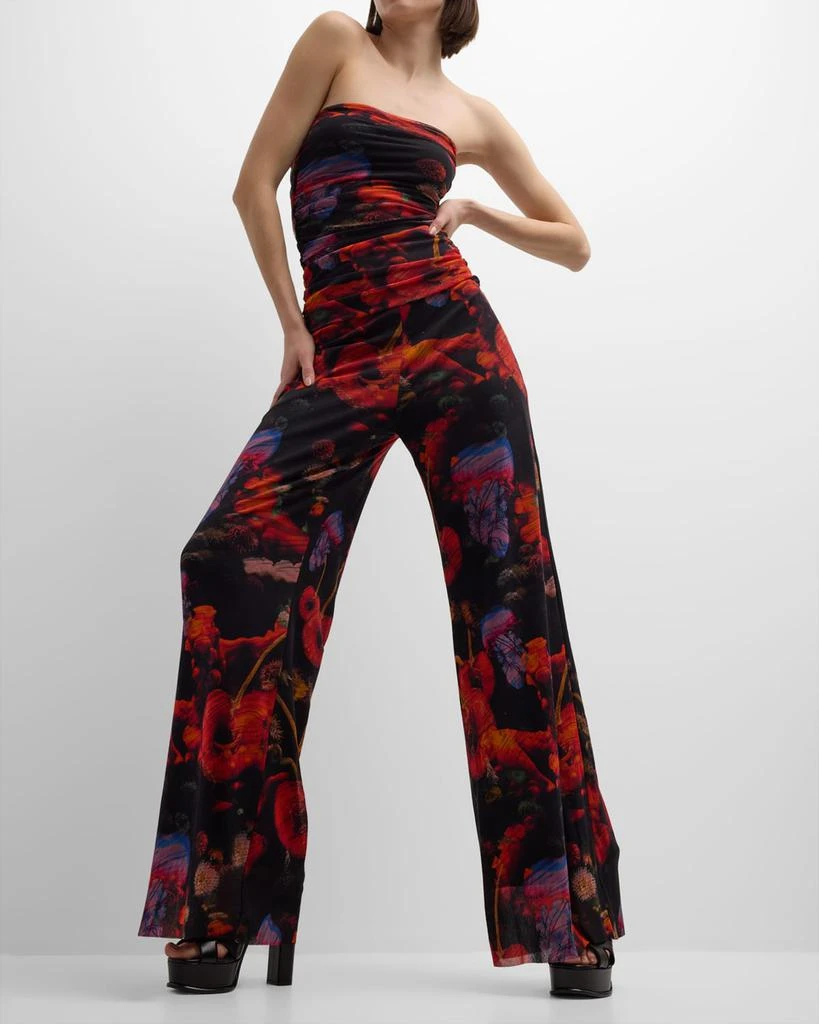 FUZZI Strapless Flare-Leg Tulle Jumpsuit 7