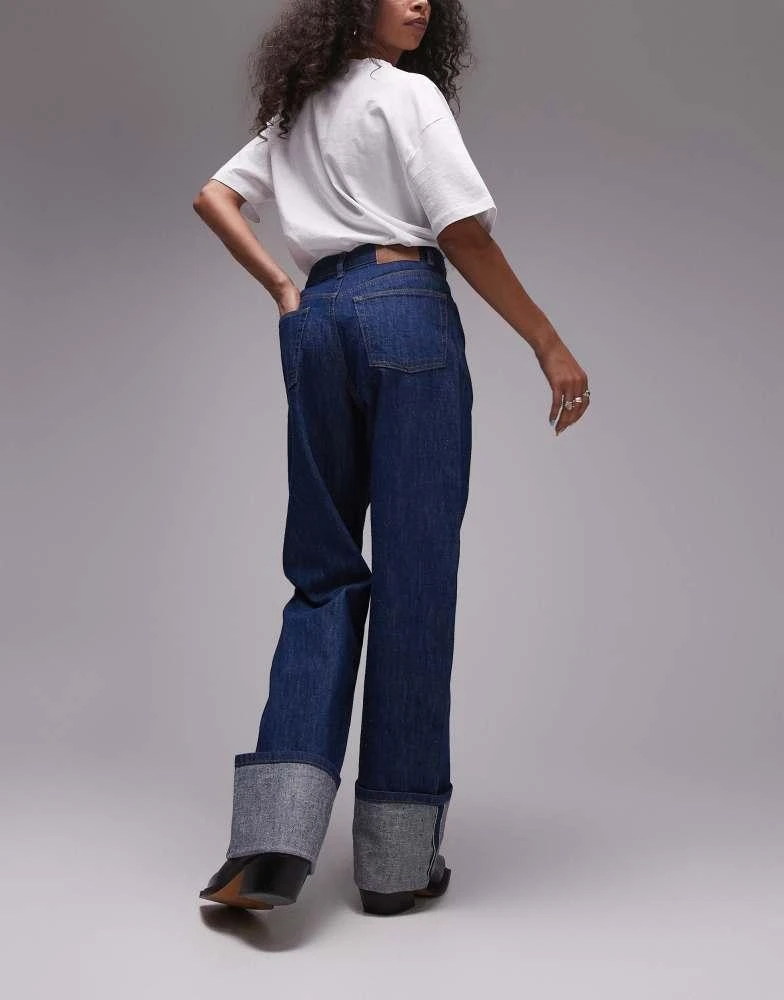 Topshop Topshop Selvedge high rise turn up jean in indigo 5