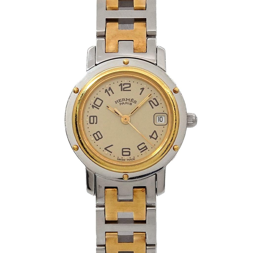 Hermes Clipper gold Plated Stainless Steel Wristwatch (Pre-Owned)