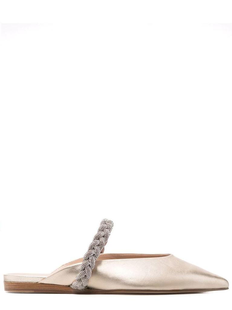 NA Gold Addison braided strap flat Sandals