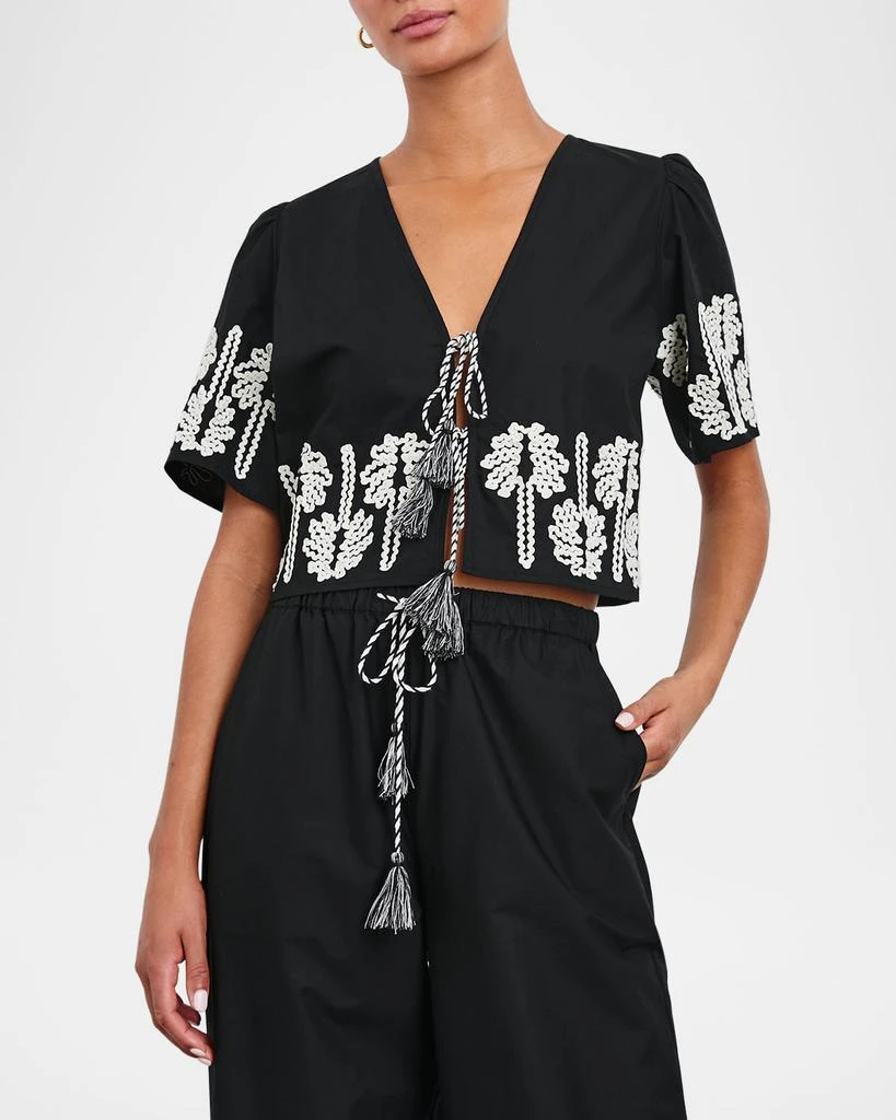 Rails Pari Palm Tree Embroidered Crop Top 4