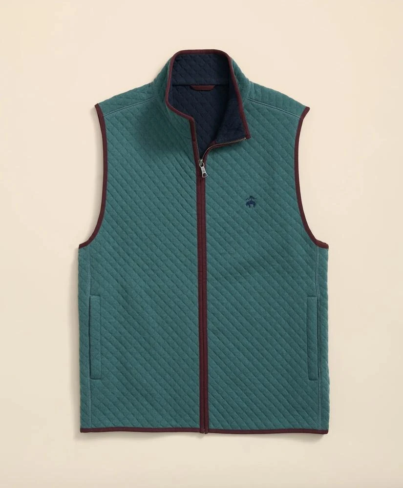 Brooks Brothers Cotton-Blend Diamond-Quilted Full-Zip Vest