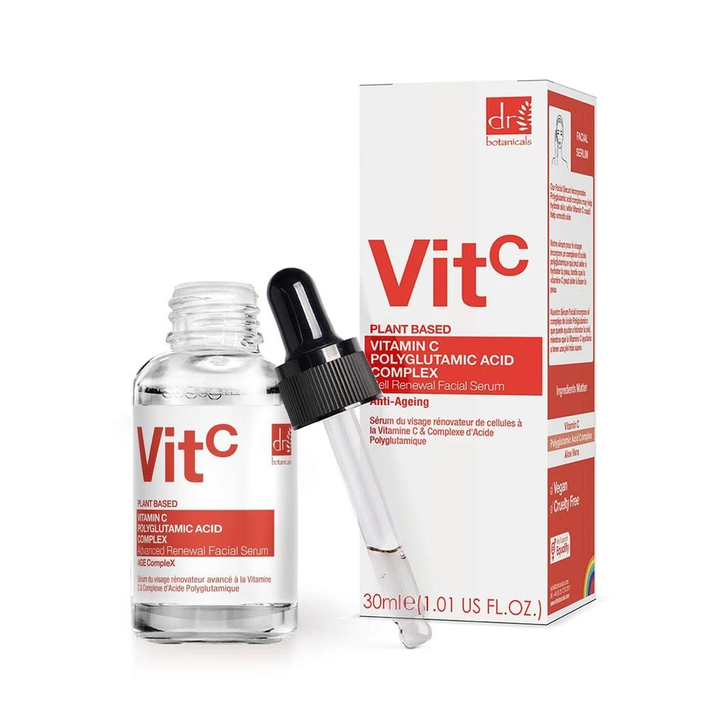 Dr. Botanicals Vitamin C 3% & Polyglutamic Acid Complex 1% & Brightening Facial Serum 1.01 fl oz 1