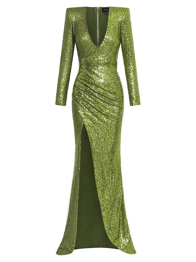 Perfume Exotico Sequined Wrap Gown  On Sale Now with Up to 70% Off |  Discover Exclusive Deals & Savings at BeyondStyle  Authentic Zhivago  sequin|contemporary|women-owned or founded|solid|dresses|Women's|long  sleeve|v-neck|women's|wrap|women's apparel ...