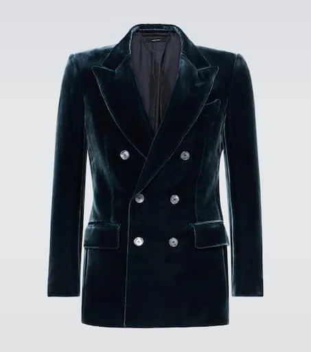 Tom Ford Double-breasted velvet suit jacket 1