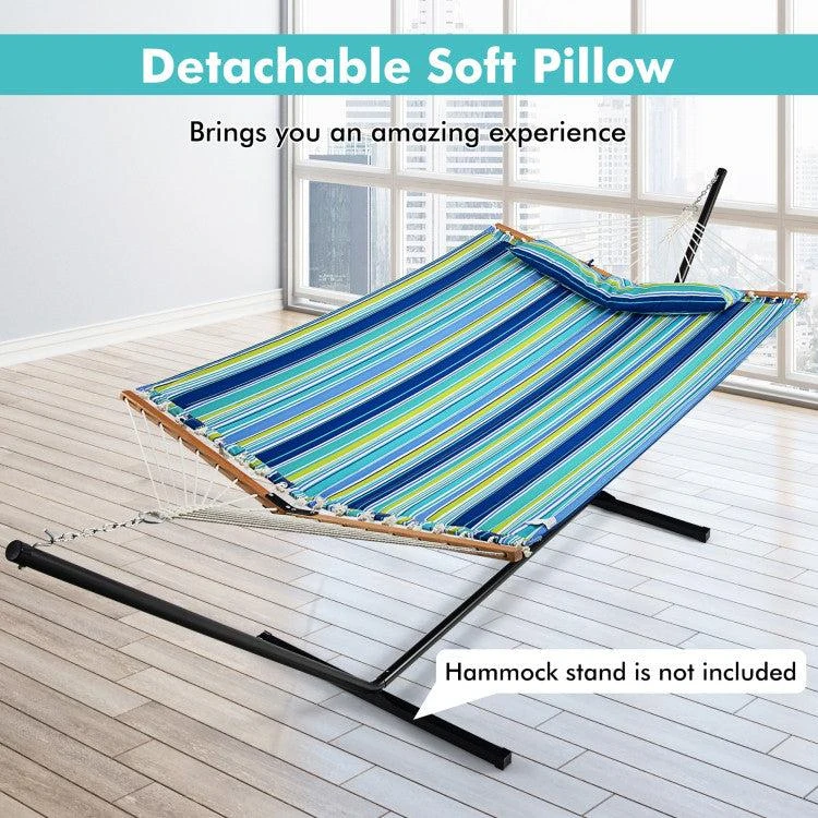 Hivvago Patio Hammock Foldable Portable Swing Chair Bed with Detachable Pillow 6
