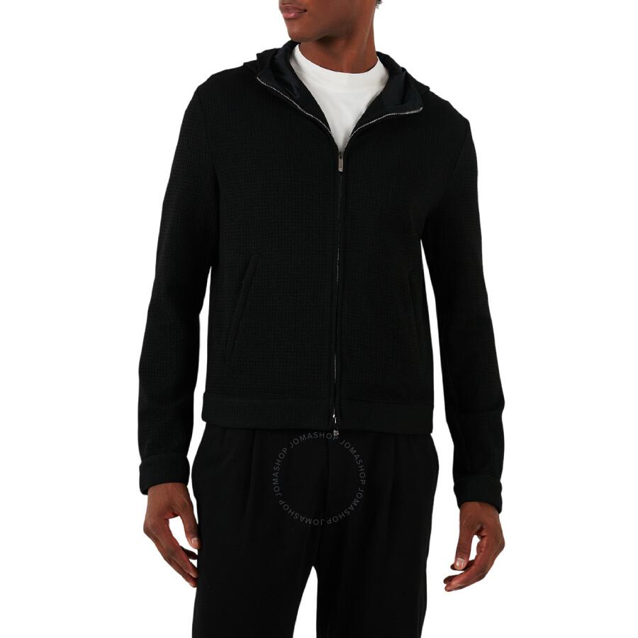 【EMPORIO ARMANI】 ★ Men's Embroidered Drawstring Hoodie ★ Emporio Armani Emporio Armani Logo Embroidered Drawstring