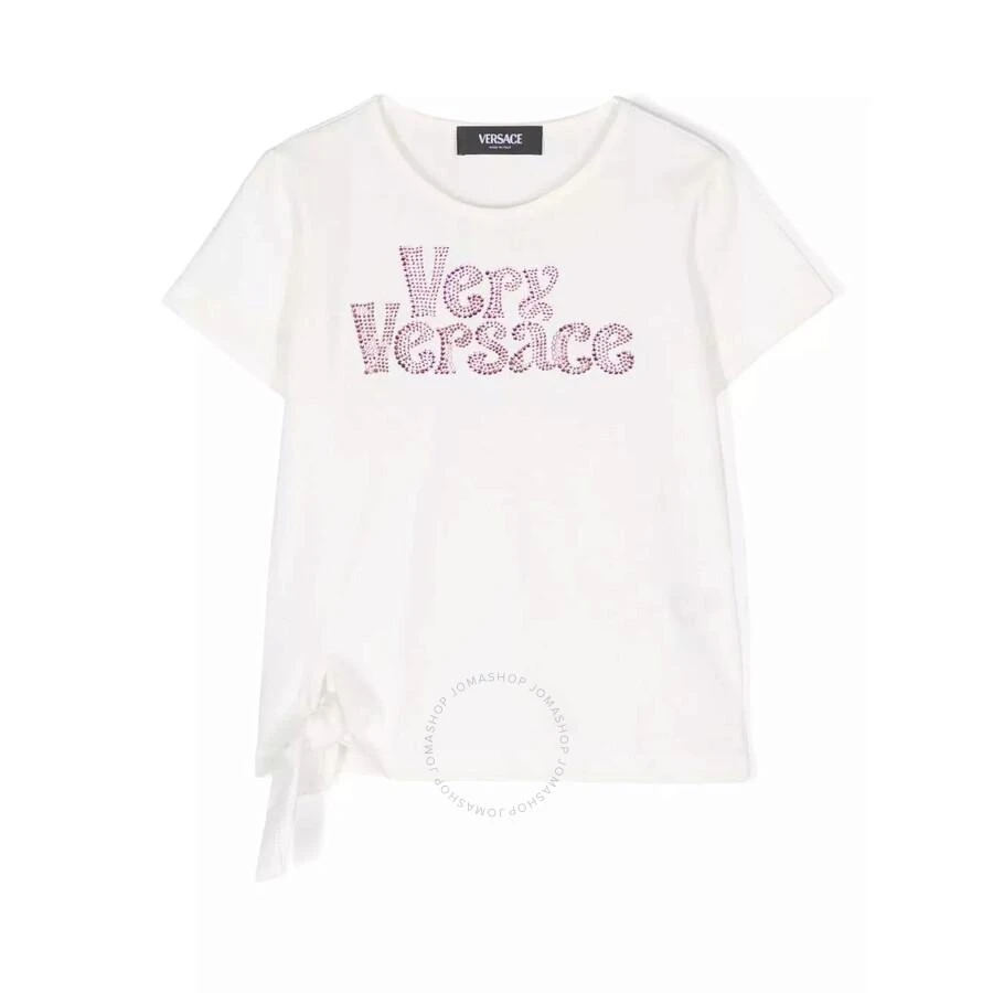 Young Versace Kids Short Sleeve Embellished Logo T Shirt 1