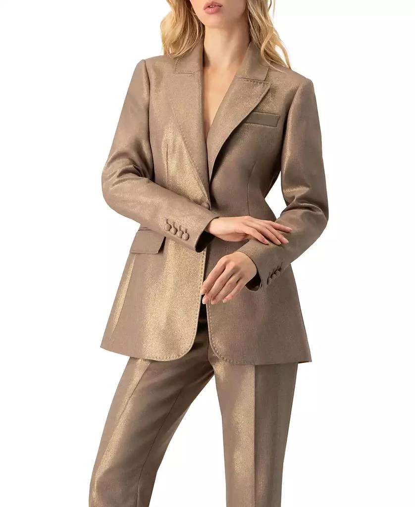 Ivonne Women
s Sparkling Blazer with Flap Pockets