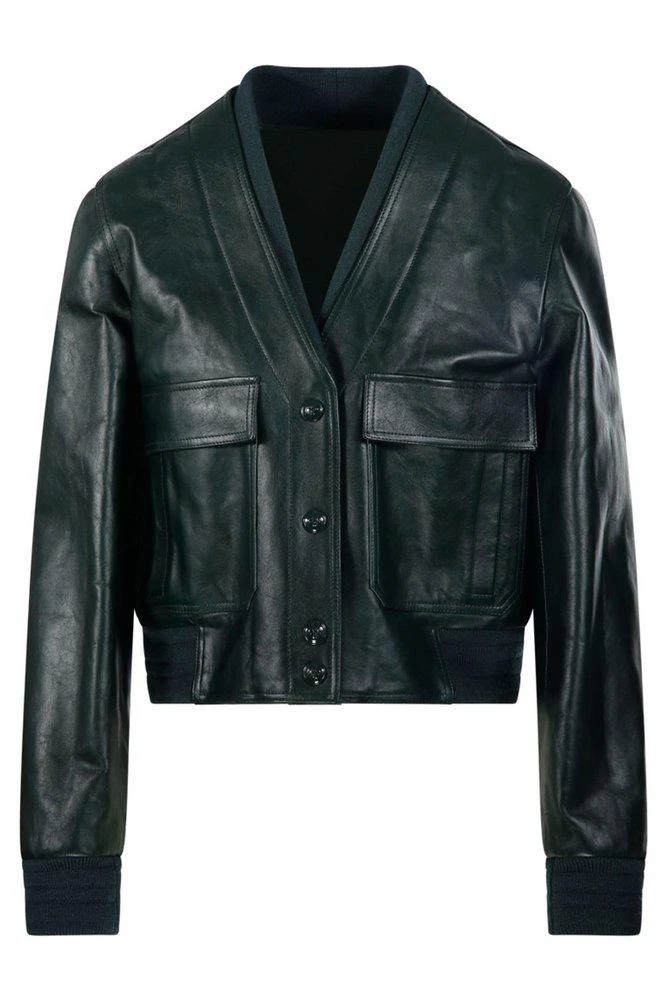 Gucci Gucci V-Neck Leather Jacket