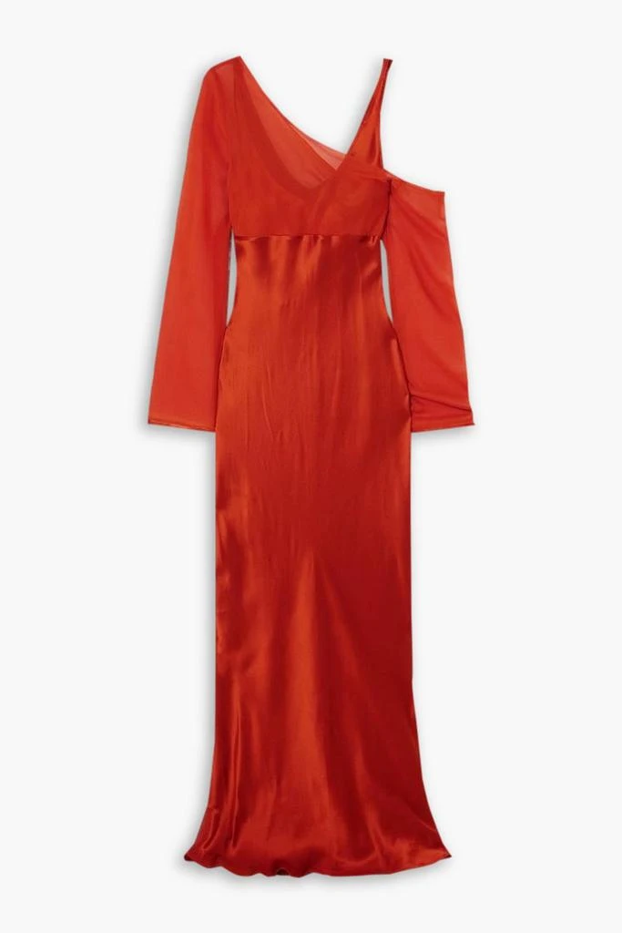 BEARE PARK Layered silk-satin and georgette maxi dress 1
