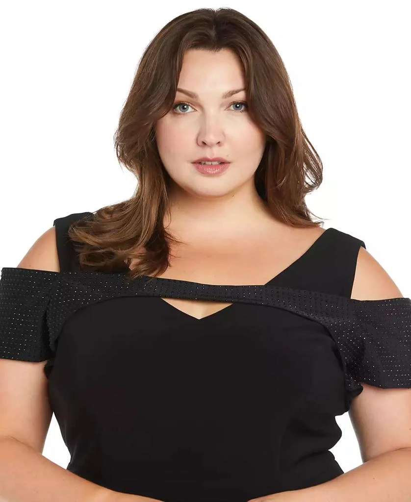 R & M Richards Plus Size Rhinestone-Overlay Jumpsuit 3