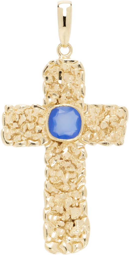 Veneda Carter Gold VC050 Lapis Cross Pendant