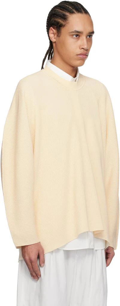 Homme Plissé Issey Miyake Beige Tight Twist Cotton Knit Sweater 2