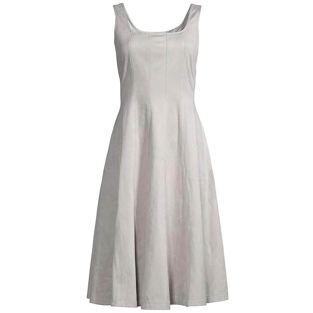 Tahari Womens Paneled Square Neck Fit & Flare Dress 1