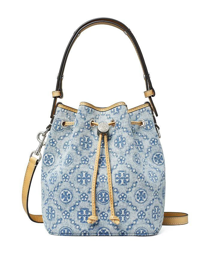 Tory Burch T Monogram Denim Small Bucket Bag 1