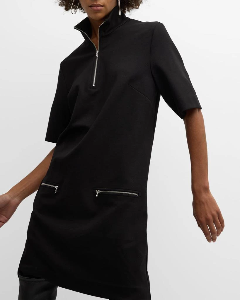 ROSETTA GETTY Quarter-Zip Mini Shift Dress 6