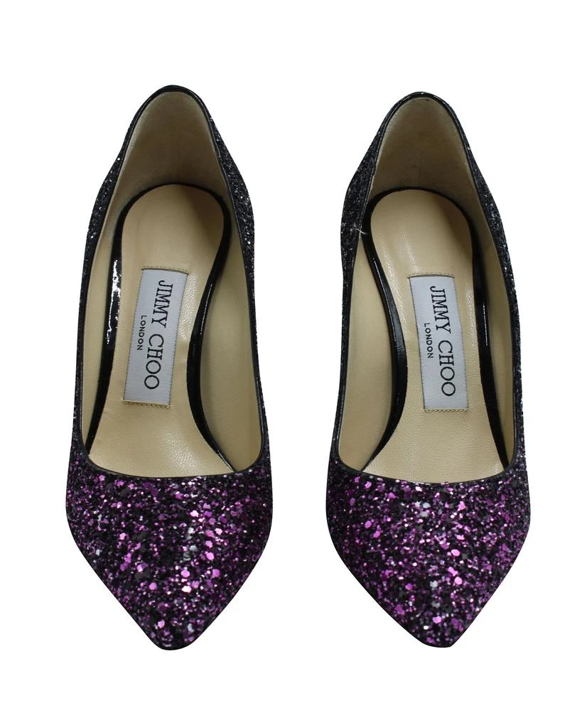Jimmy Choo Romy 100 Pumps in Pink and Black Glitter 2