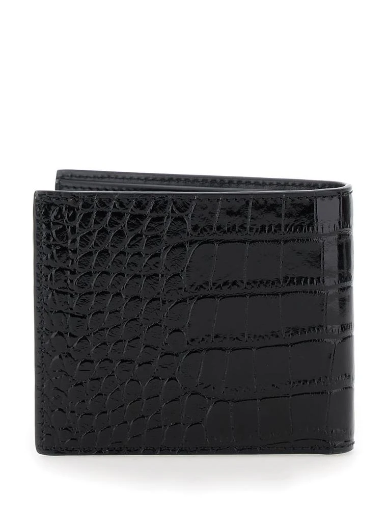 Tom Ford Shiny Printed Croc T Line Classic Bifold Wallet 2