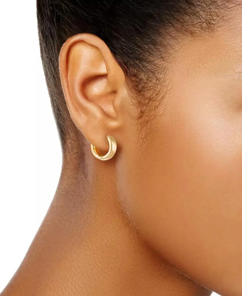 Macy's Polished Wide Huggie Hoop Earrings in 10k Gold 3