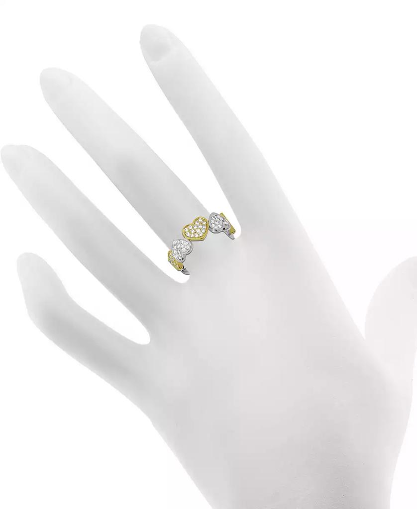 Essentials And Now This Cubic Zirconia Heart Ring in Silver- and Gold-Plate