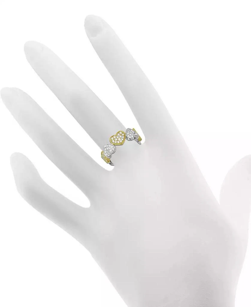Essentials And Now This Cubic Zirconia Heart Ring in Silver- and Gold-Plate 2