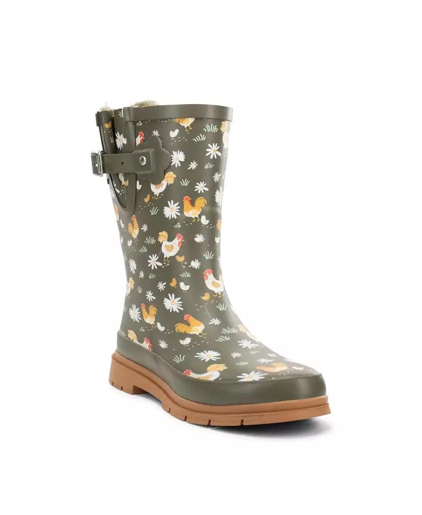 Western Chief Women's Feathered Faux Fur Mid Rain Boot 1