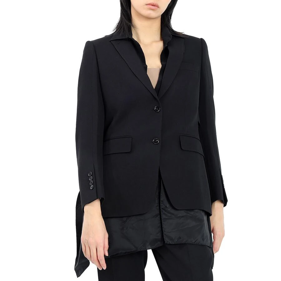 Burberry Black Wool Logo Panel Detail Tailored Jacket 1