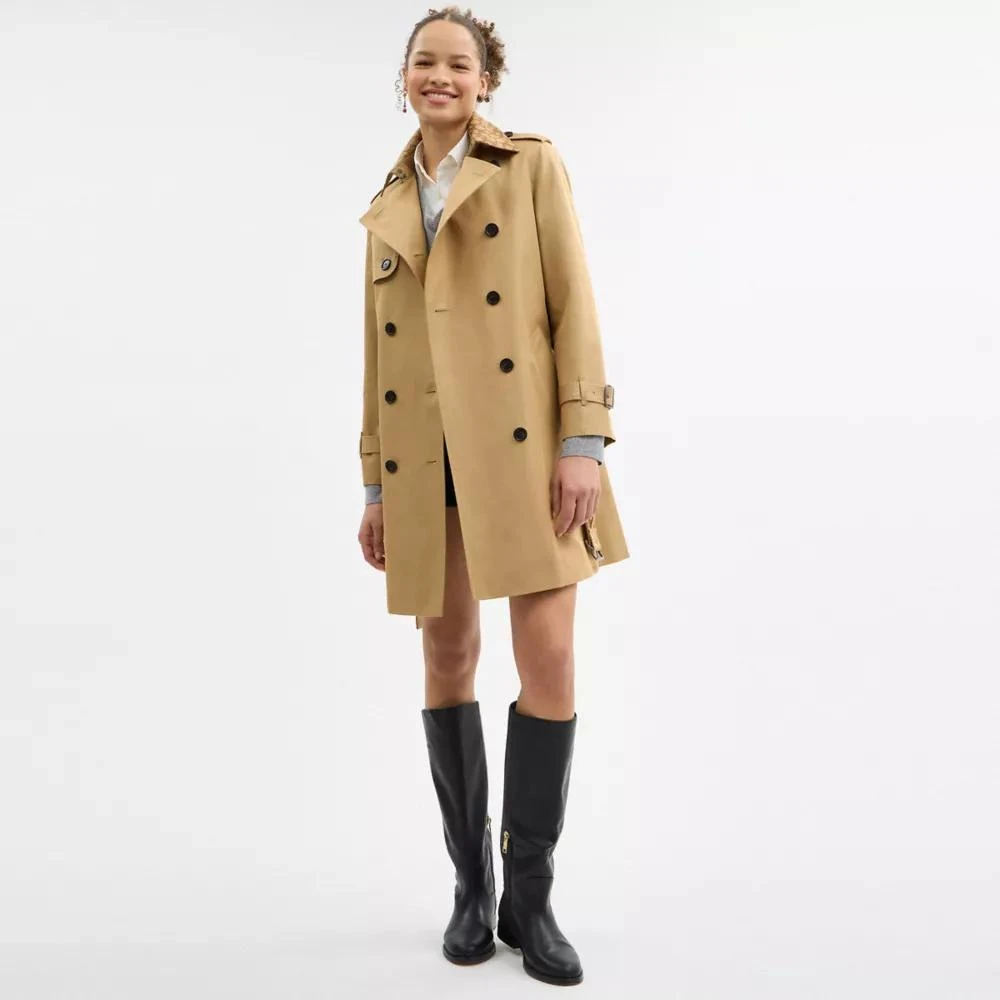 Coach Mid Trench Coat With Signature Collar 2