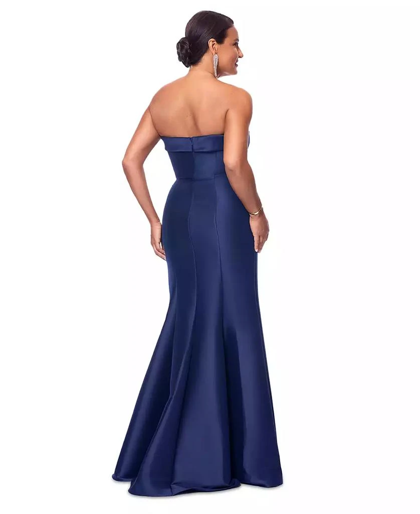 XSCAPE Women's Gathered Strapless Gown 4