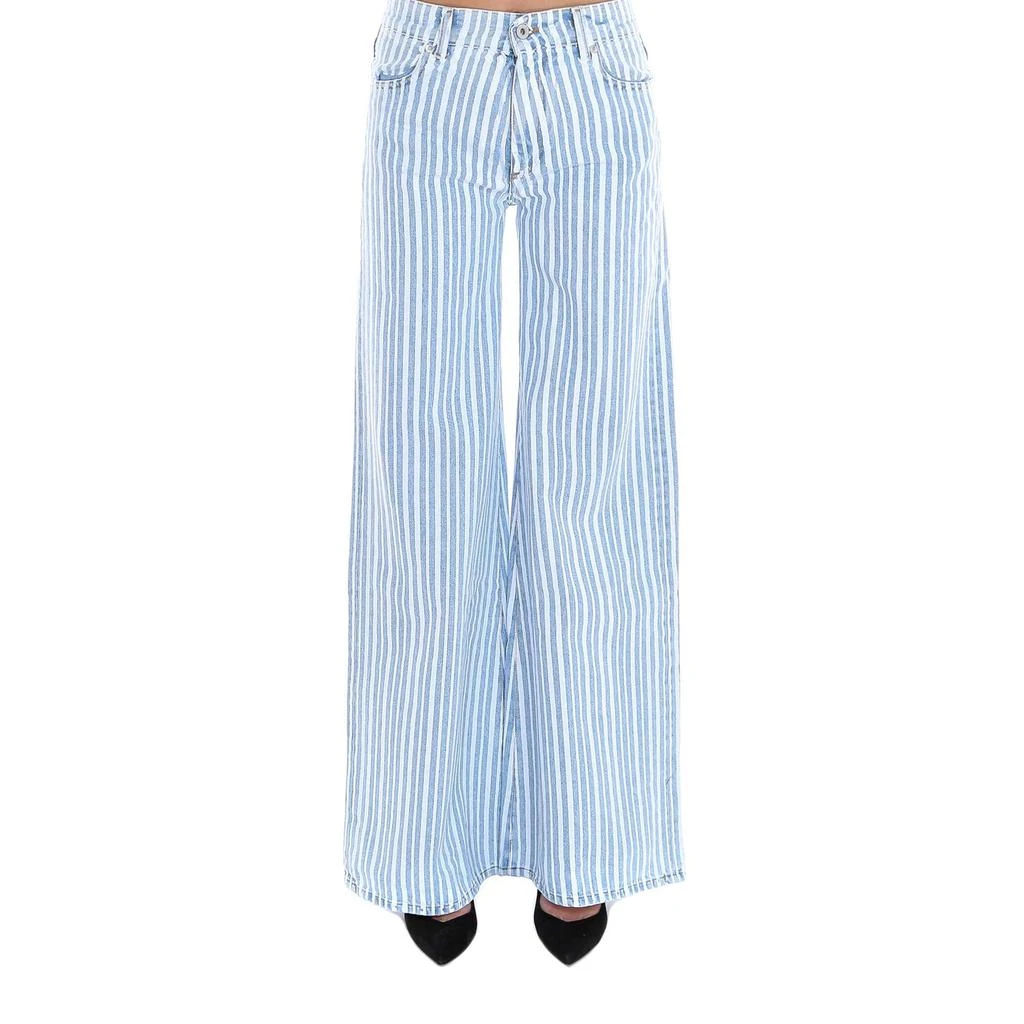 Off-White Off-White Striped Wide Leg Jeans 1