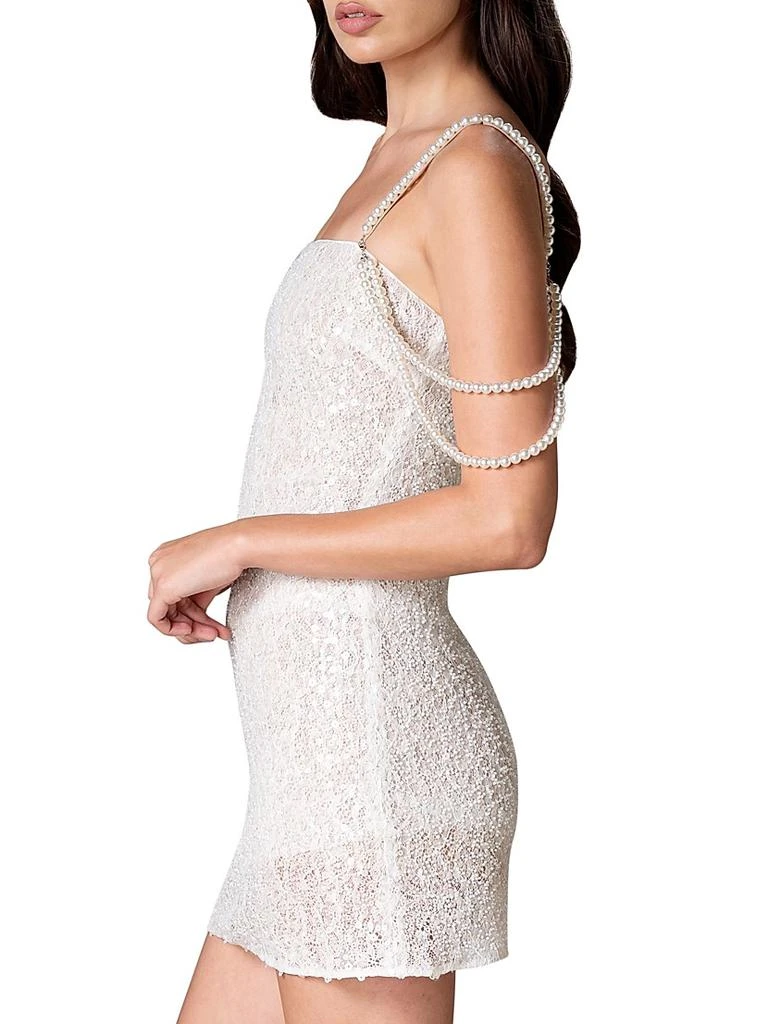 Dress The Population Farrah Imitation Pearl-Embellished Sequined Minidress 4