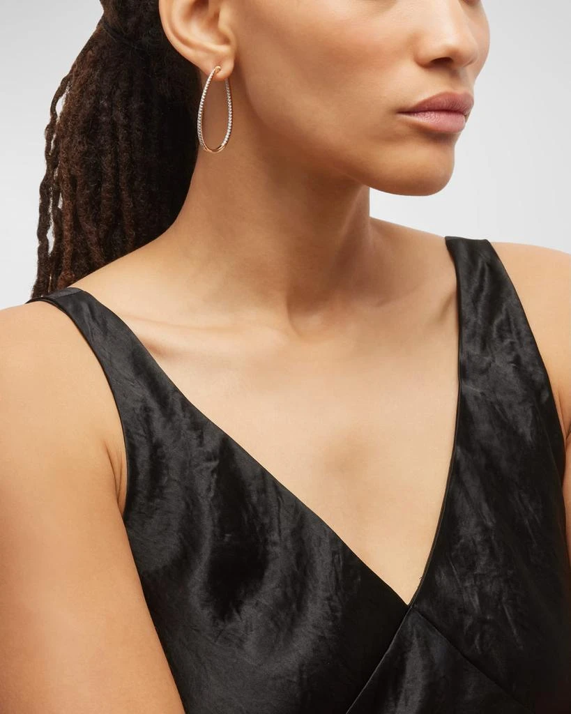 Memoire 18KWG Medium Diamond Pave Twist Hoop Earrings, 1.50tcw 6