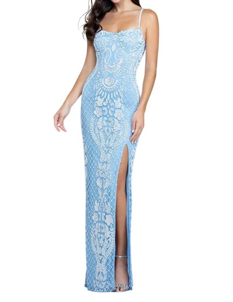 sachin and babi light blue dress Scala 80360 Long Sequin Evening Gown Fitted Formal Prom Dress  The Dress  Outlet