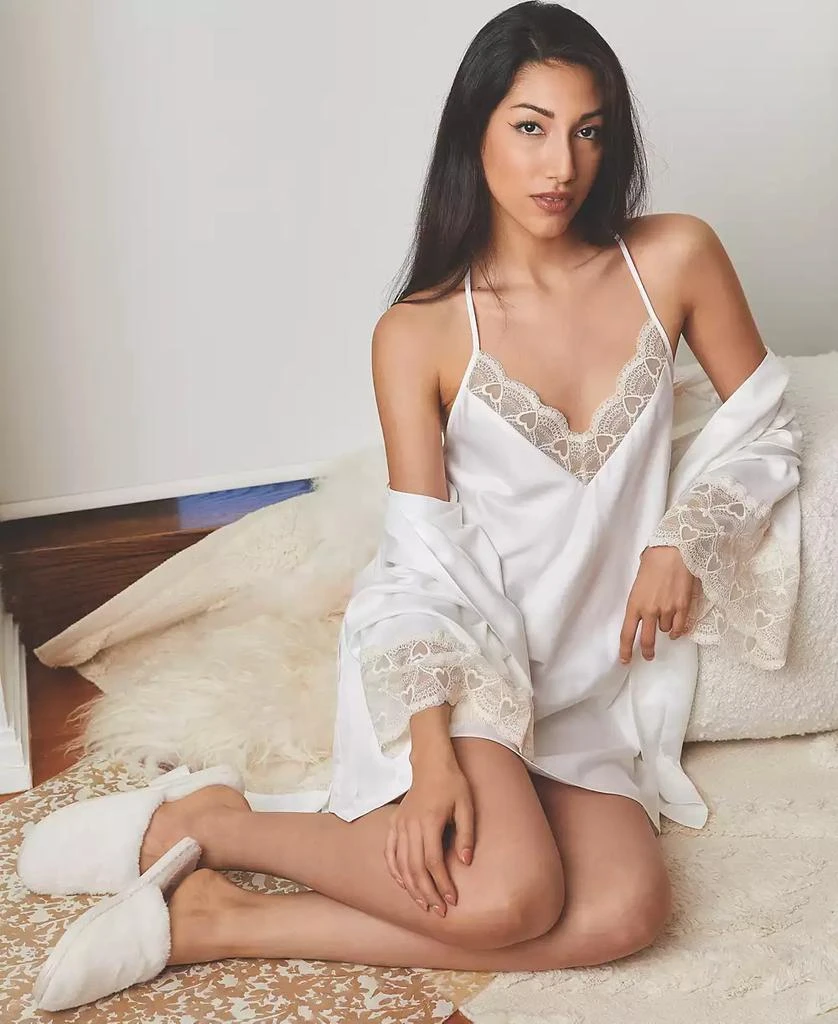 Flora Nikrooz Kit Matte Heart Lace Chemise Lingerie Nightgown 5