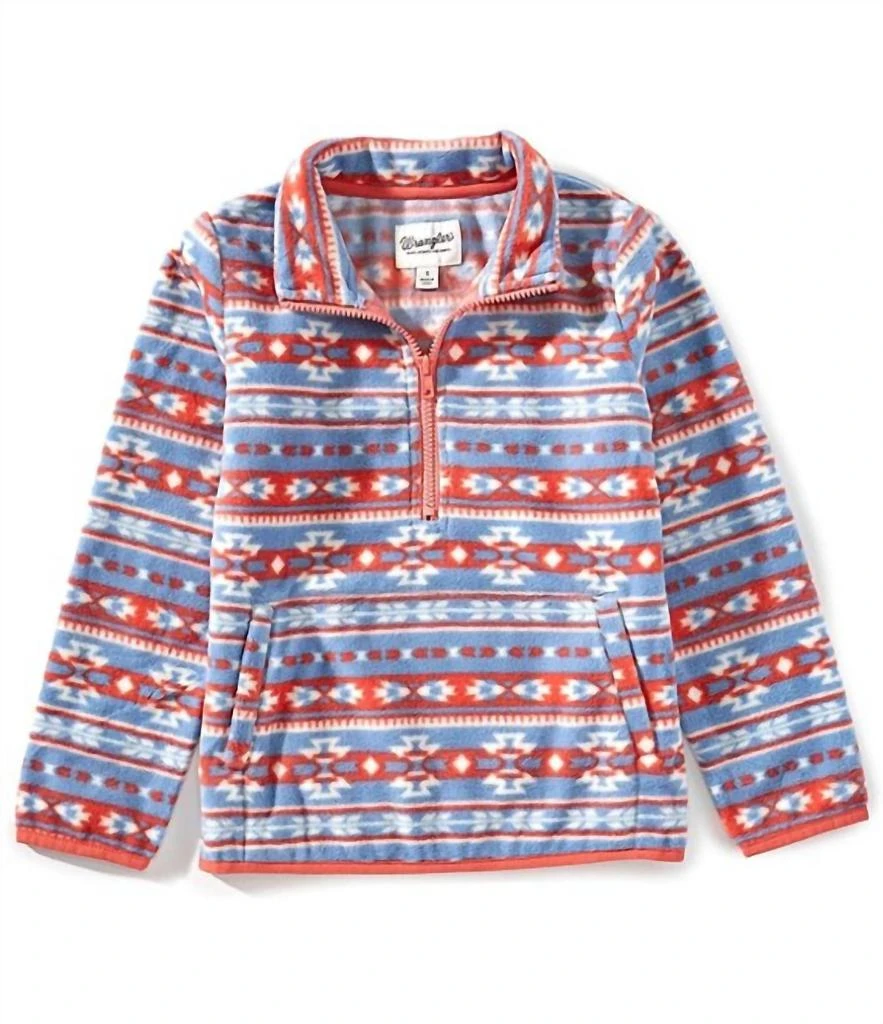 Wrangler Wrangler - Big Girls Long-Sleeve Printed Faux-Sherpa Pullover